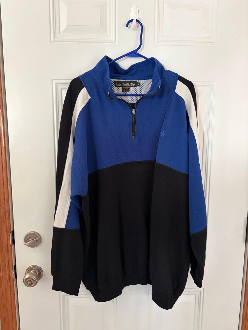 Vintage 90s Knights of Round Table 2XL Quarter Zip Sweatshirt Blue Black